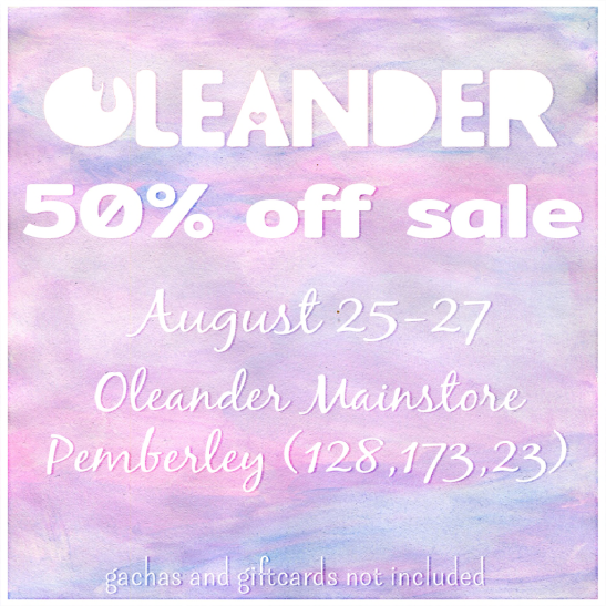 Oleander 50% off sale!